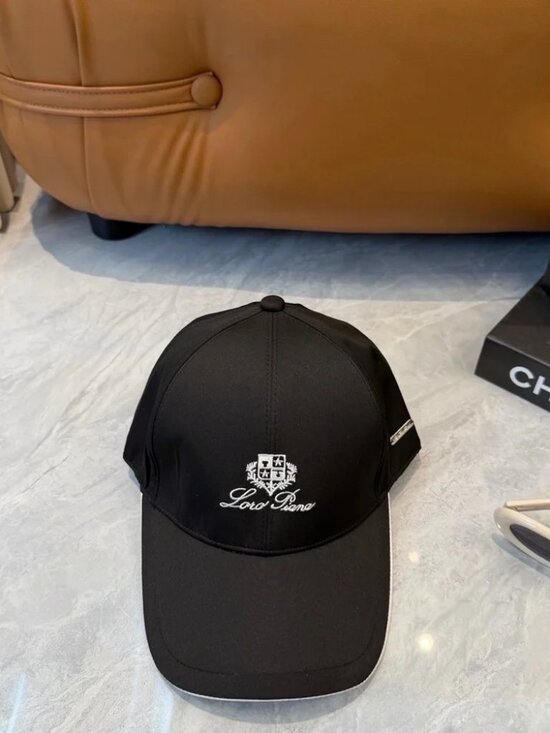 ? Loro Piana Black Cap | Luxury Streetwear | Crest Logo main image 5